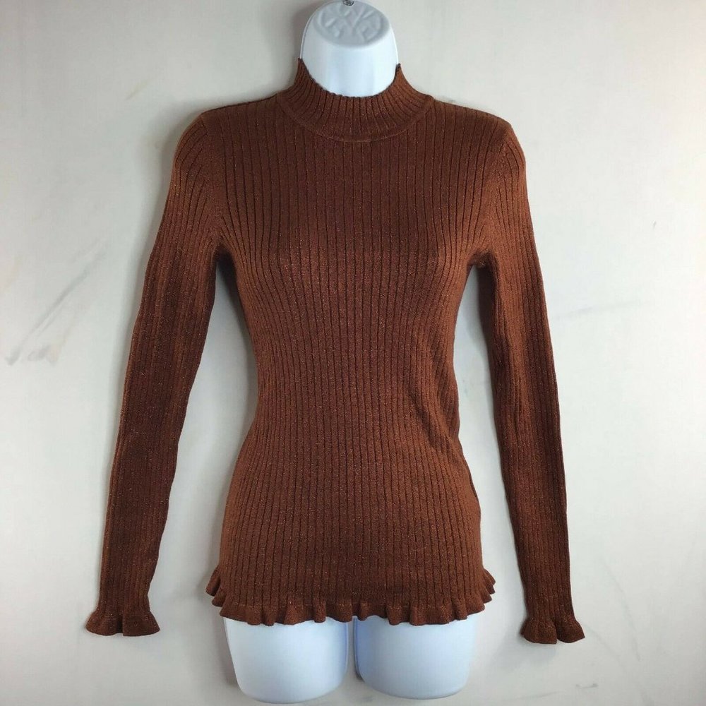 Orsay Womens Brick Red Sweater High Neck Long Sleeve Pullover Size Small